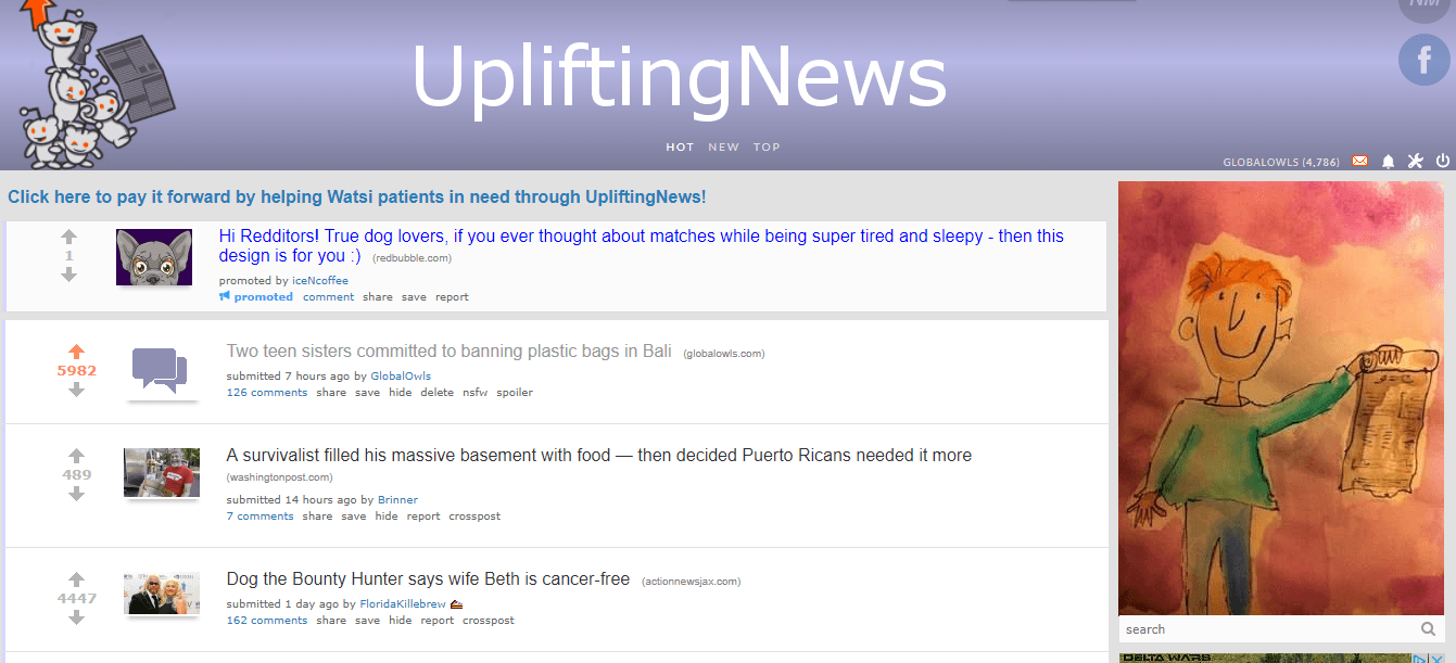 GlobalOwls on uplifting news