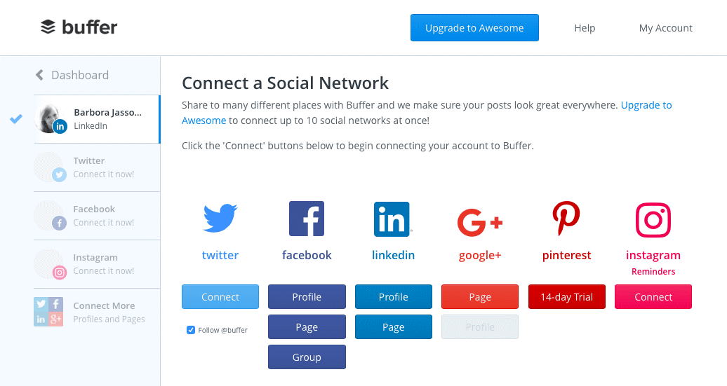 outil de médias sociaux buffer