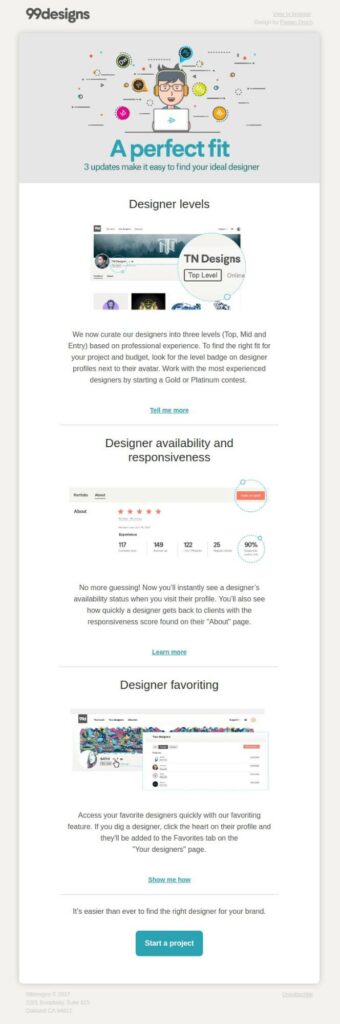 99designs quality content email