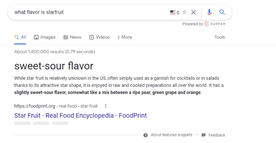 featured snippet paragraph example