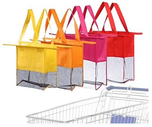 Best Reusable Grocery Bags - Set of 4 Reusable Grocery Cart Bags