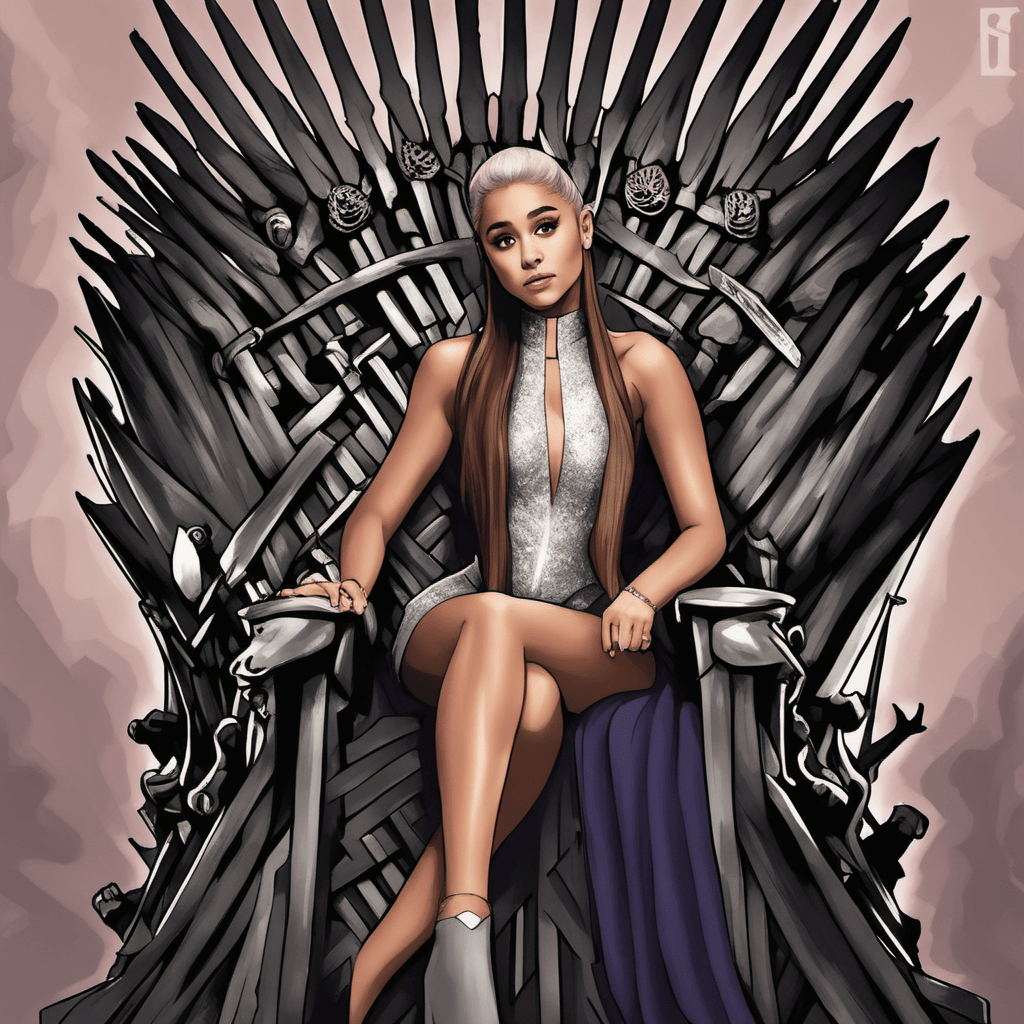 Ariana Grande AI Art Sitting on the Game Of Thrones