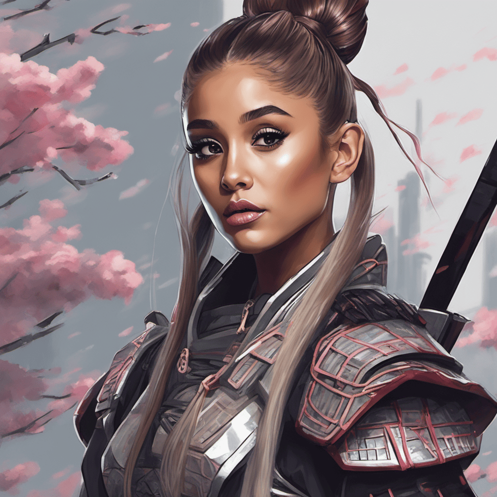 Ariana Grande AI Art as Samurai