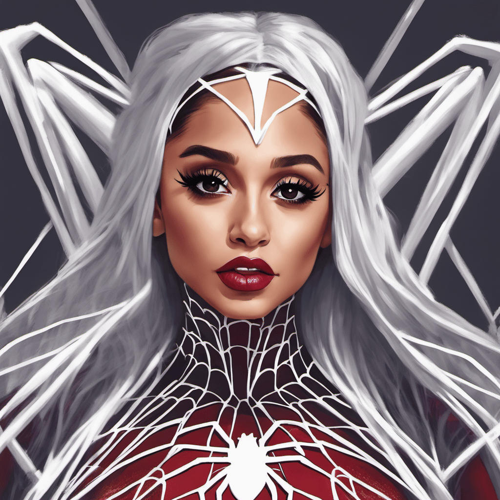 Ariana Grande AI Art dressed as Spiderwoman