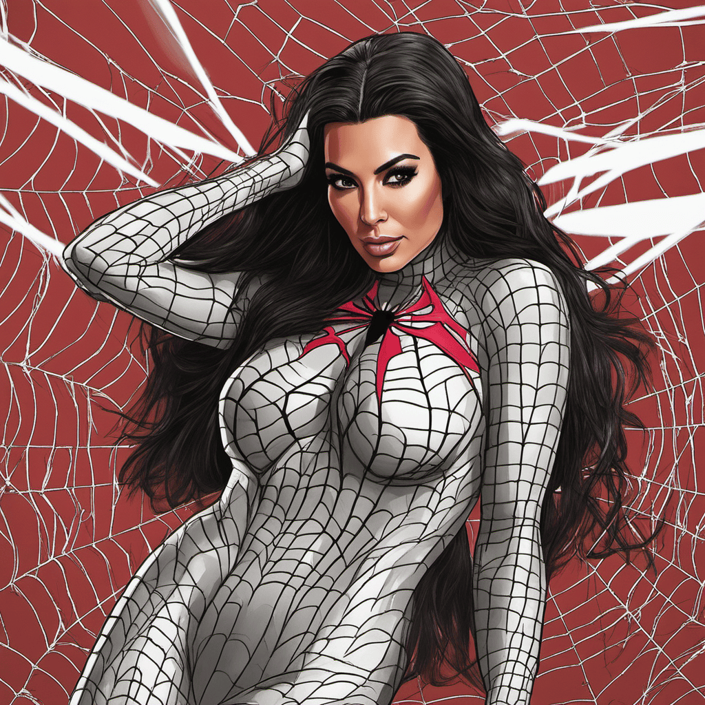 Kim Kardashian as Spiderwoman AI Art Example Text To Image Generator