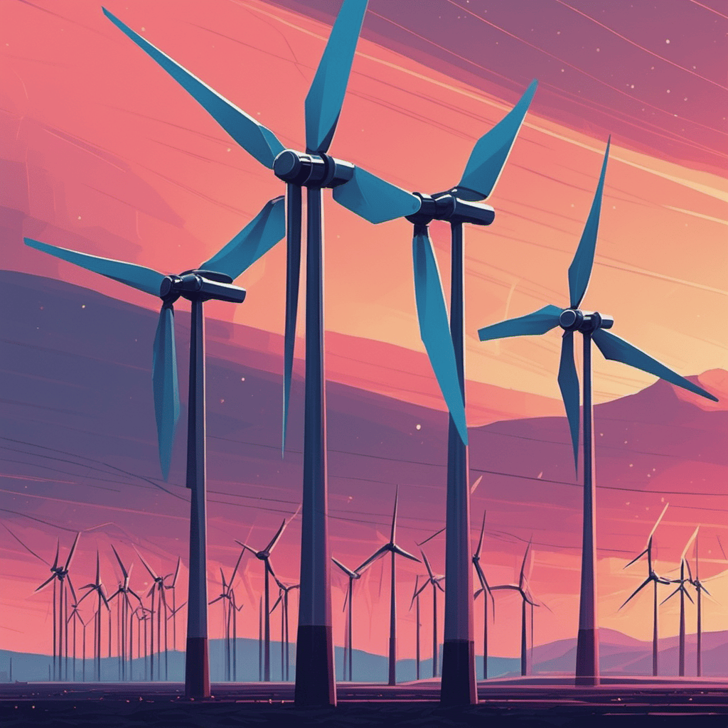 Electric wind turbines highly detailed in the style of Alena Aenami