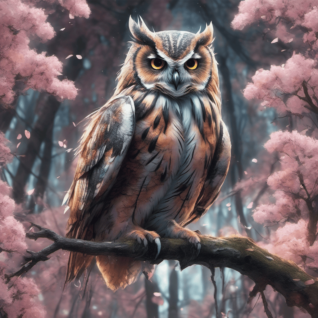 Owl AI Art furry with Sakura