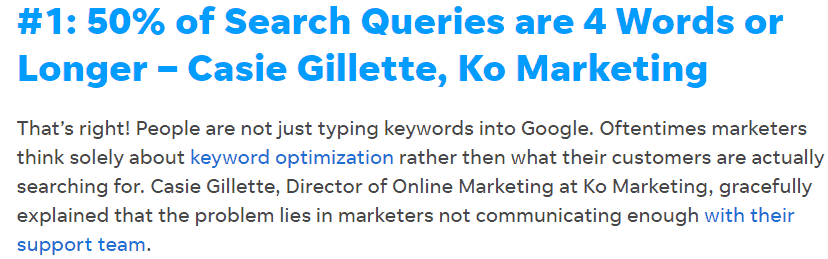 50 percent of search queries consist of four or more words