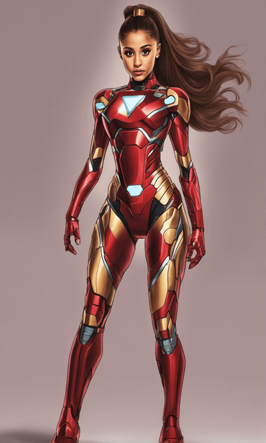 Ariana Grande AI Art as Iron Man
