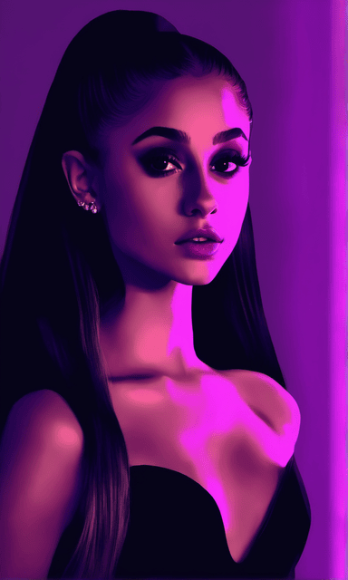 Ariana Grande AI Art purple light