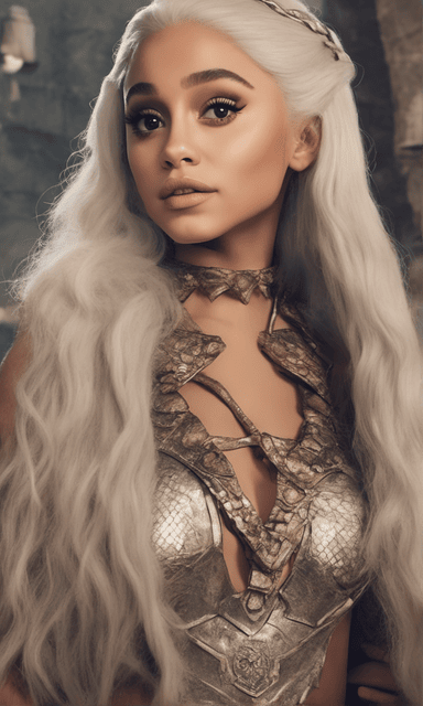 Ariana Grande Art by AI dressed as Khaleesi from the Game of Thrones