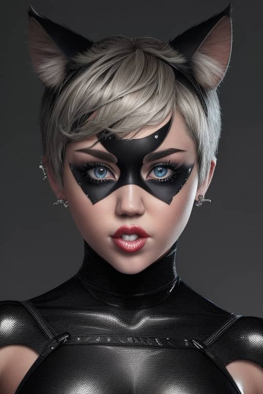 Miley Cyrus as Catwoman AI Art