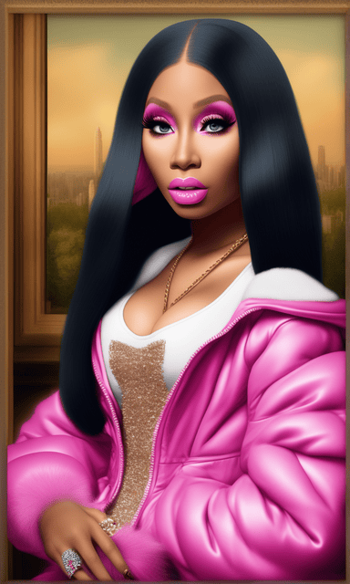 Nicki Minaj AI art as Mona Lisa Dressed as Barbie