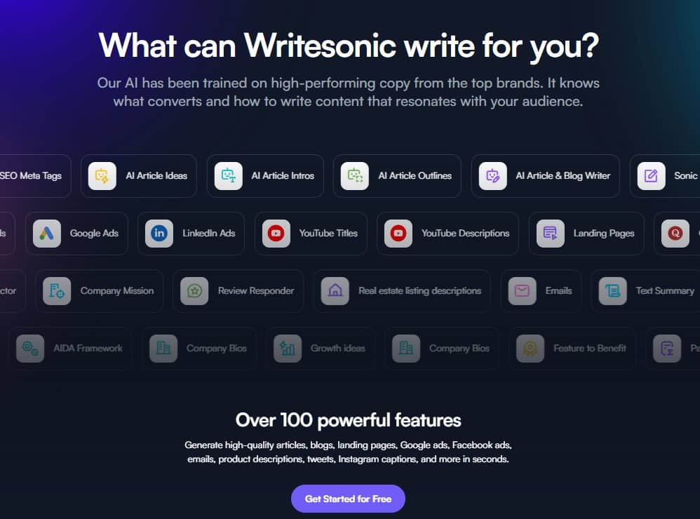 Writersonic AI-Powered Facebook Caption Generator