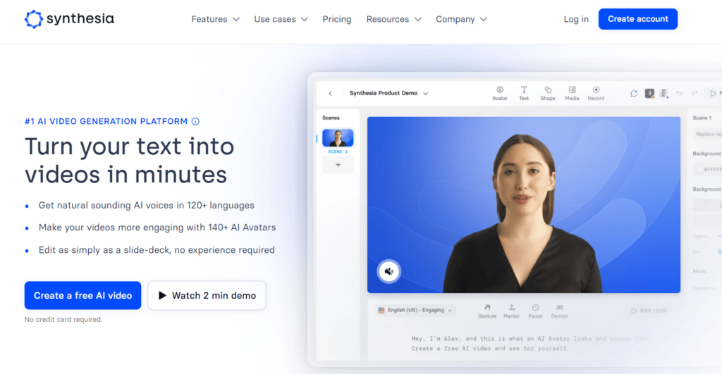 Synthesia AI Text To Video Generator