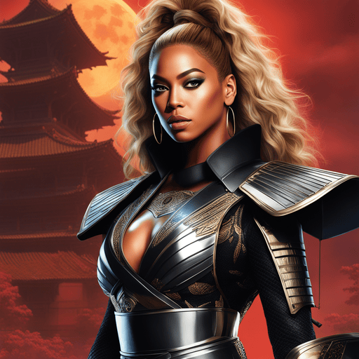 AI Art Beautiful Beyonce as a futuristic Samurai, extremely detailed, digital art