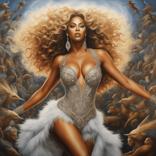 AI Art Example Beautiful Beyonce, dancing, extremely detailed, style of Adonna Khare