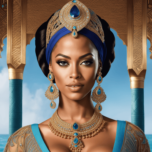 AI Art Hyper realistic, ultra detailed photograph of Beyonce as Jasmine from Aladdin
