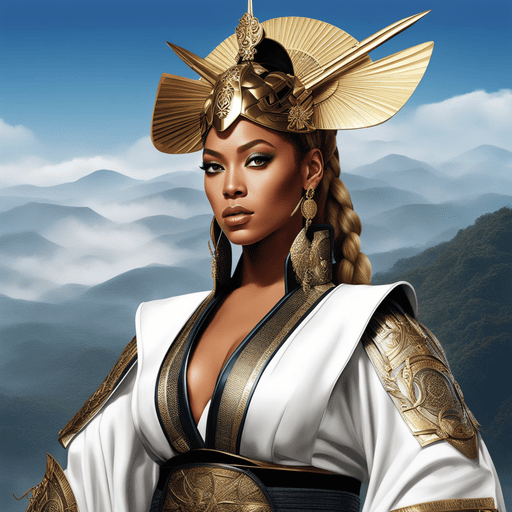 Beautiful Beyonce as a futuristic Samurai, extremely detailed, digital art AI Art