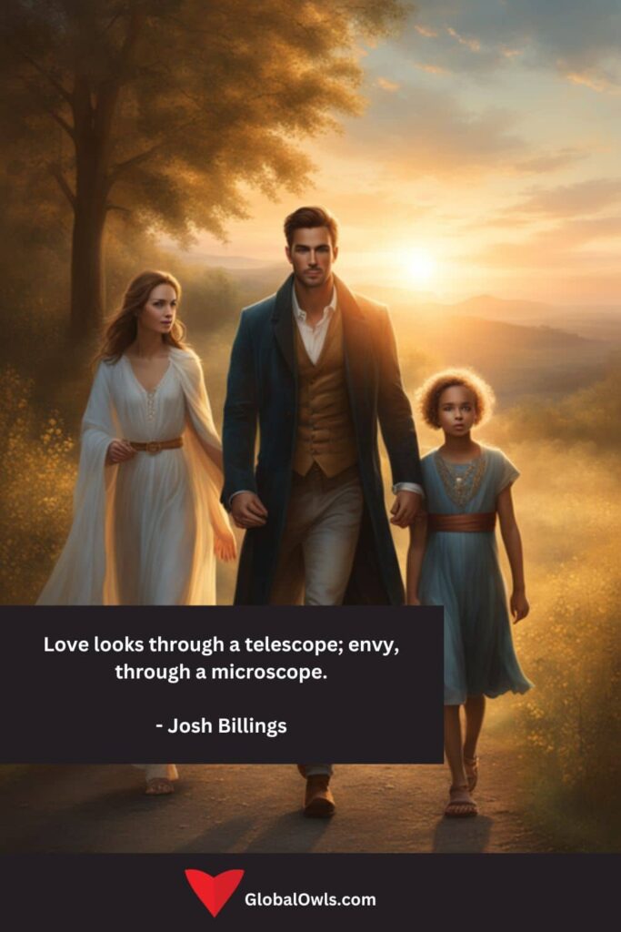 Envy Quotes Love looks through a telescope; envy, through a microscope. - Josh Billings