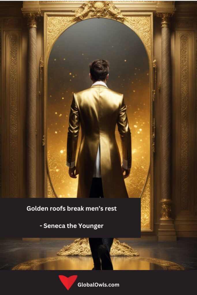 Greed Quotes Golden roofs break men’s rest - Seneca the Younger