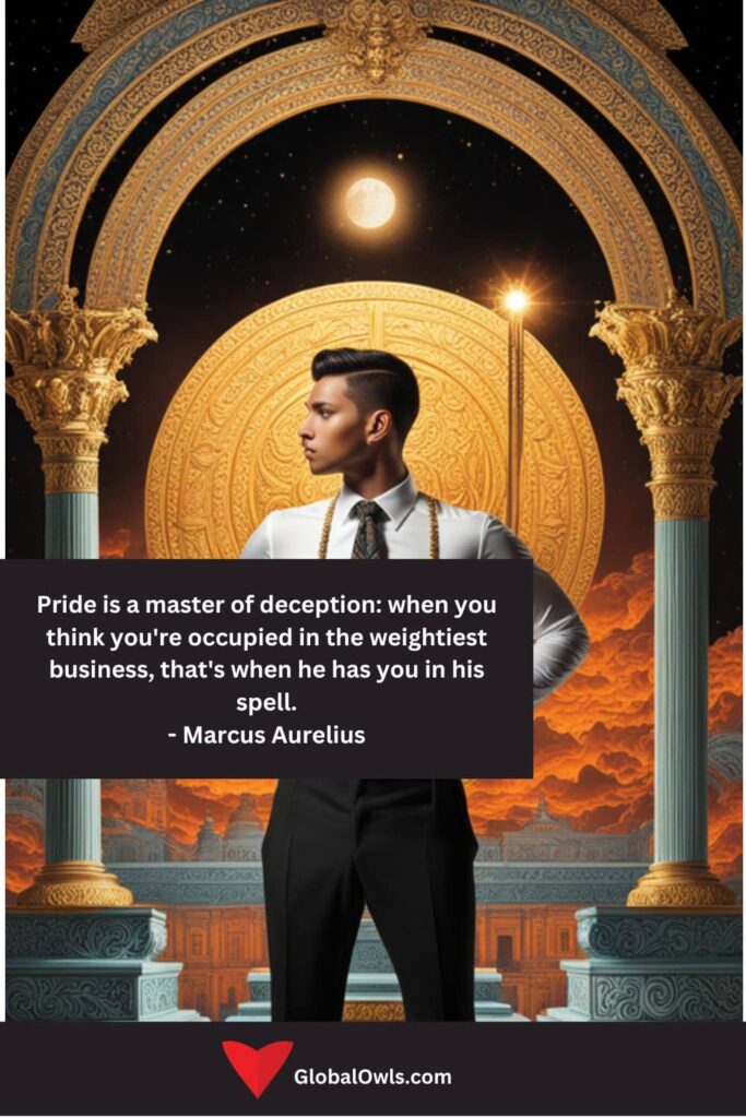 Pride Quotes Pride is a master of deception when you think you're occupied in the weightiest business, that's when he has you in his spell. - Marcus Aurelius