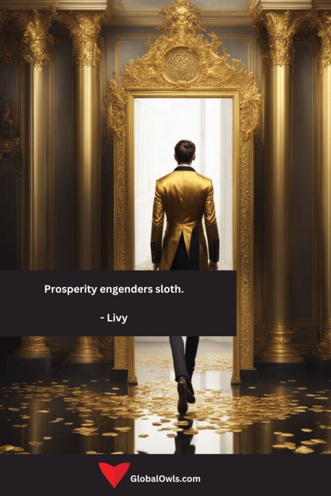 Sloth Quotes Prosperity engenders sloth. - Livy