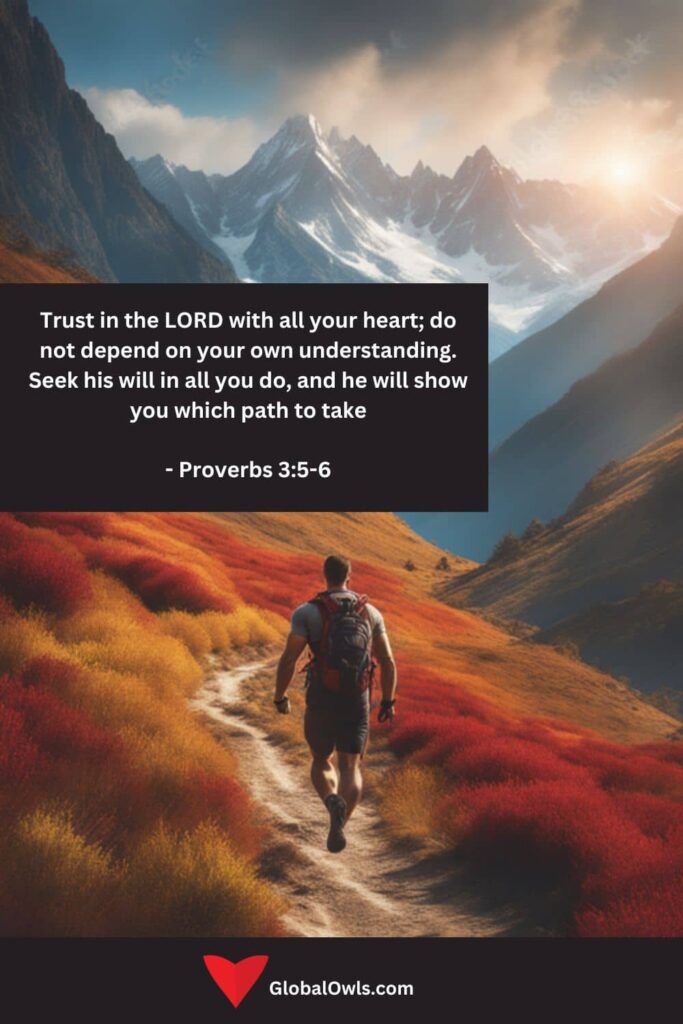 Success Quotes Trust in the LORD with all your heart; do not depend on your own understanding. Seek his will in all you do, and he will show you which path to take - Proverbs 35-6