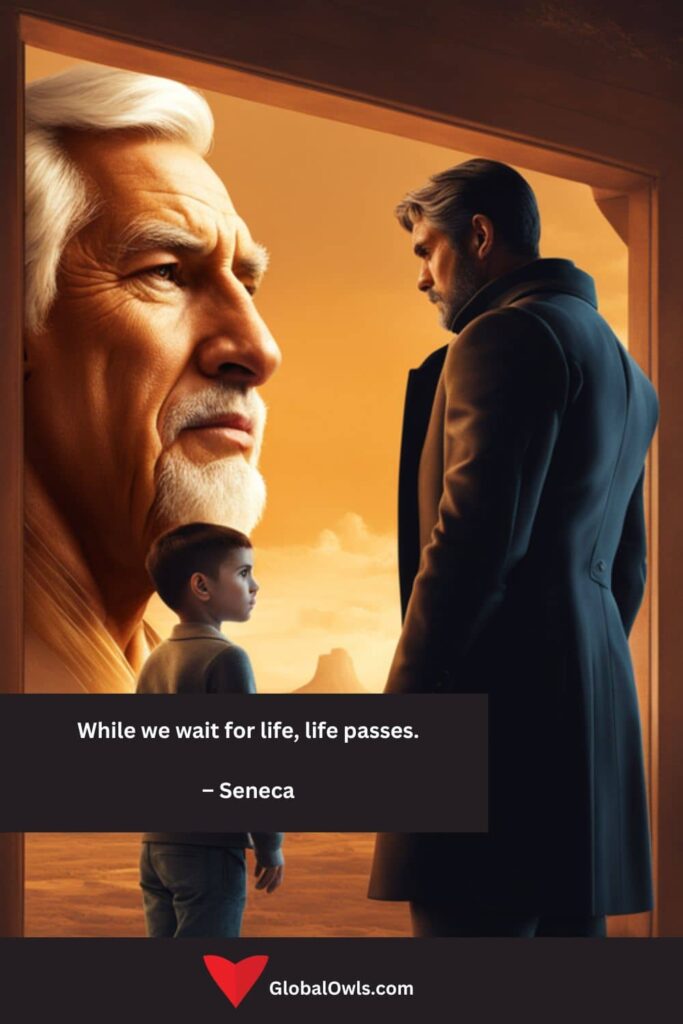 Success Quotes While we wait for life, life passes. – Seneca