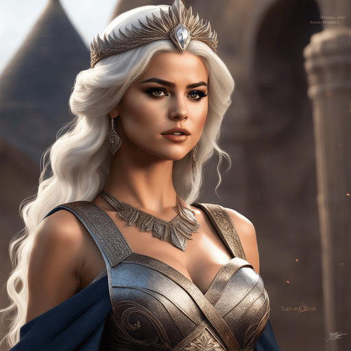 Ultra realistic, ultra detailed, Selena Gomez AI Art dressed as Khaleesi from the Game of Thrones