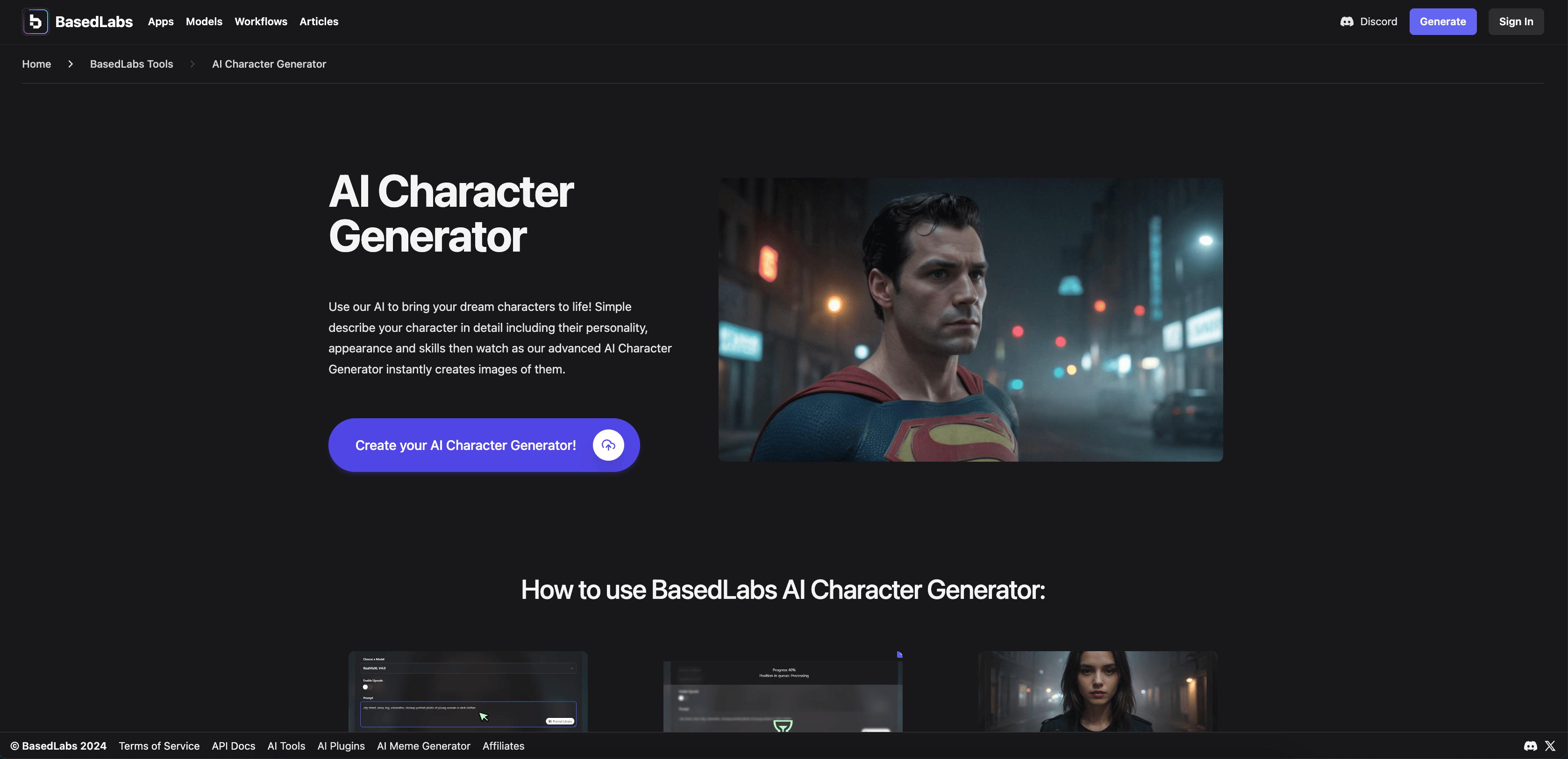 BasedLabs.ai AI Character Generator