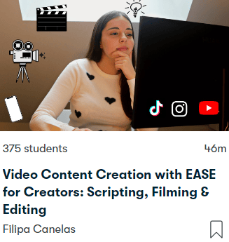 Création de contenu vidéo avec EASE for Creators Cours de script, de tournage et de montage