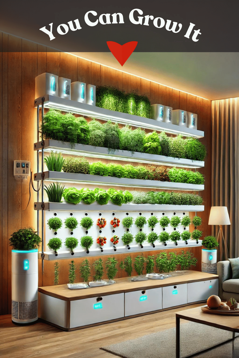 Indoor Container Gardening Ideas - Hydroponic Vegetables in the Living Room