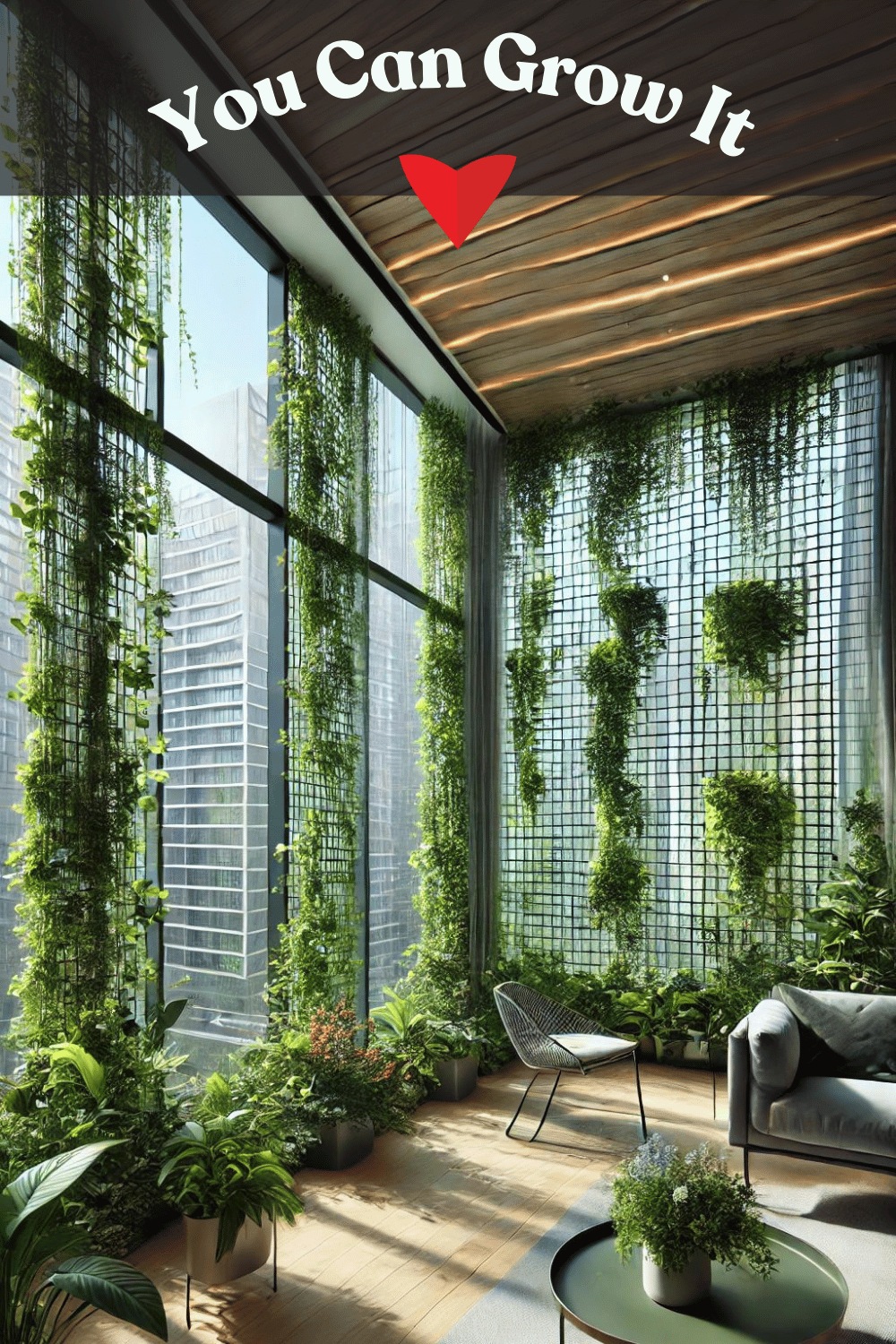 Indoor Gardening Ideas - Vine Curtains Creating Vertical Greenery