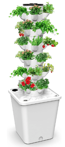 Sjzx Tower Garden Hydroponics Growing System,Indoor Smart Garden,Nursery Germination Kit Including Smart Plug，Water Pump