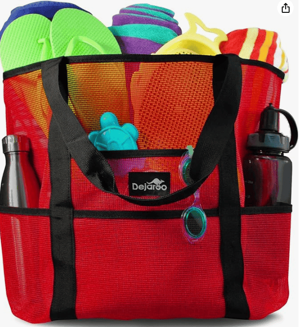 Best Reusable Grocery Bags - Mesh Beach Grocery Toy Tote Bag